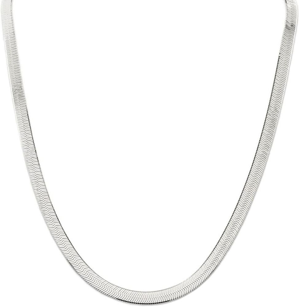 DailySale 925 Sterling Silver Herringbone Flat Snake Chain