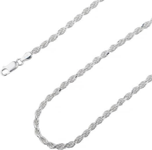 DailySale 925 Sterling Silver Rope Chain Necklace Italy 3.50mm