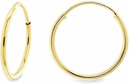 DailySale Authentic Classic 14k Yellow Gold Endless Hoop Earrings