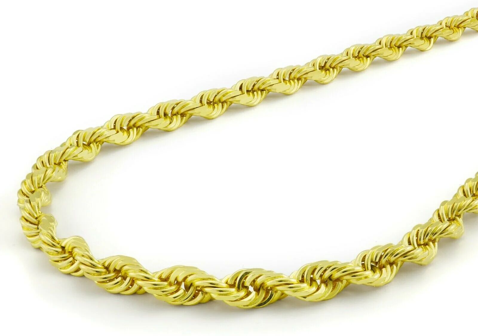 DailySale Solid 925 Sterling Silver 14K Gold Vermeil Italian Rope Chain