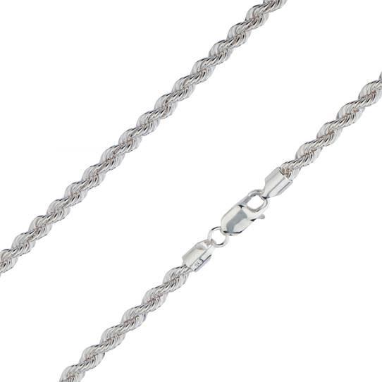 DailySale Solid 925 Sterling Silver 4.5mm Diamond Cut Rope Chain