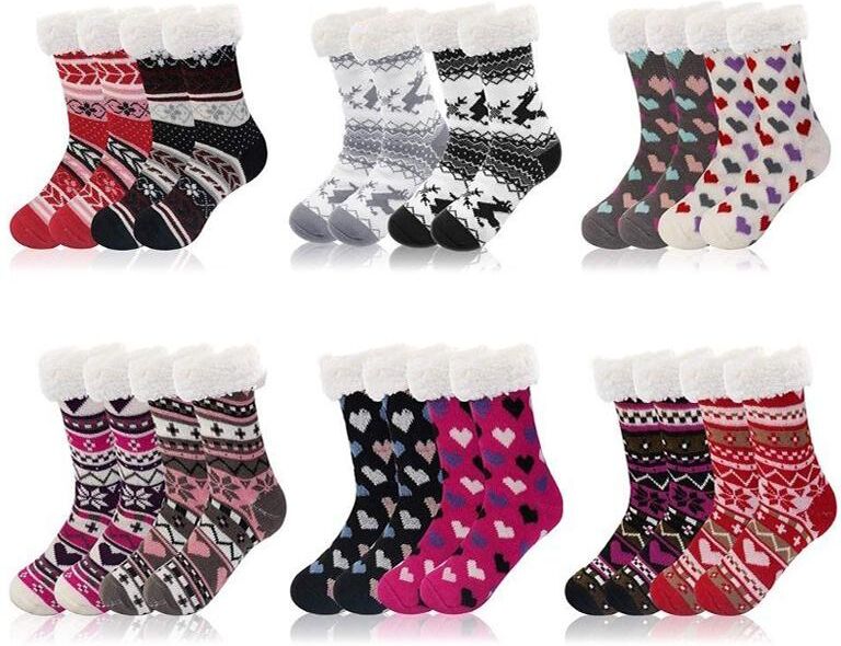 DailySale 3-Pairs: Women's Assorted Soft Sherpa Slipper Socks