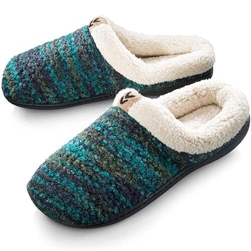 DailySale Roxoni Womens Knitted Fleece Lined Clog Slippers Warm House Shoe