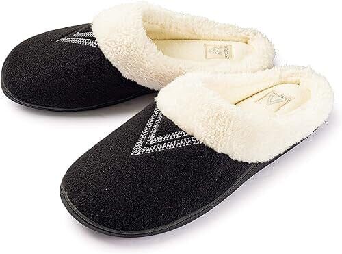 DailySale Roxoni Women's Slippers Wool-Like Fleece Lined Clog Comfort House Shoe