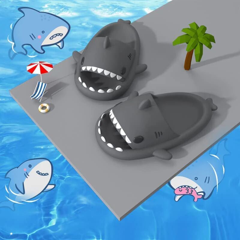 DailySale Women's Shark Cloud Slides Slippers