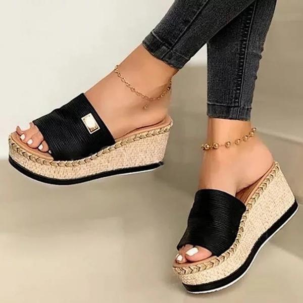 DailySale Women Wedge Slippers Platform Flip Flops Soft Comfortable New Casual Outdoor Beach Sandals