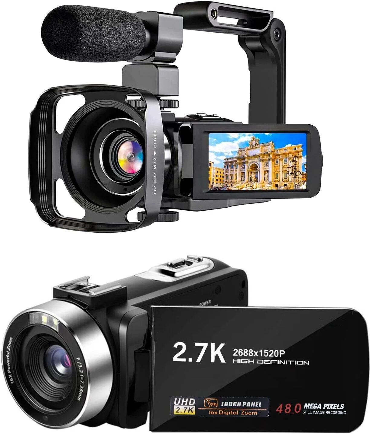 DailySale 2.7K Camcorder 42MP 18x Zoom Digital Video Camera with 270 Rotating IPS Screen