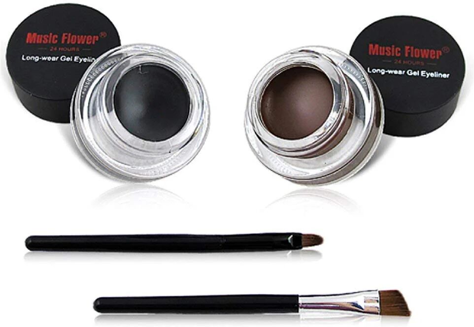 DailySale 2-in-1 Black and Brown Gel Eyeliner Set