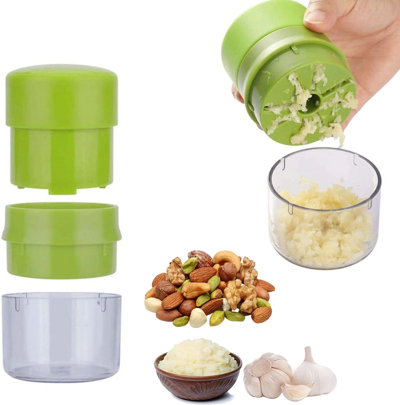 DailySale Mini Manual Food Chopper Dicer, Presser Mincer Kitchen Tool