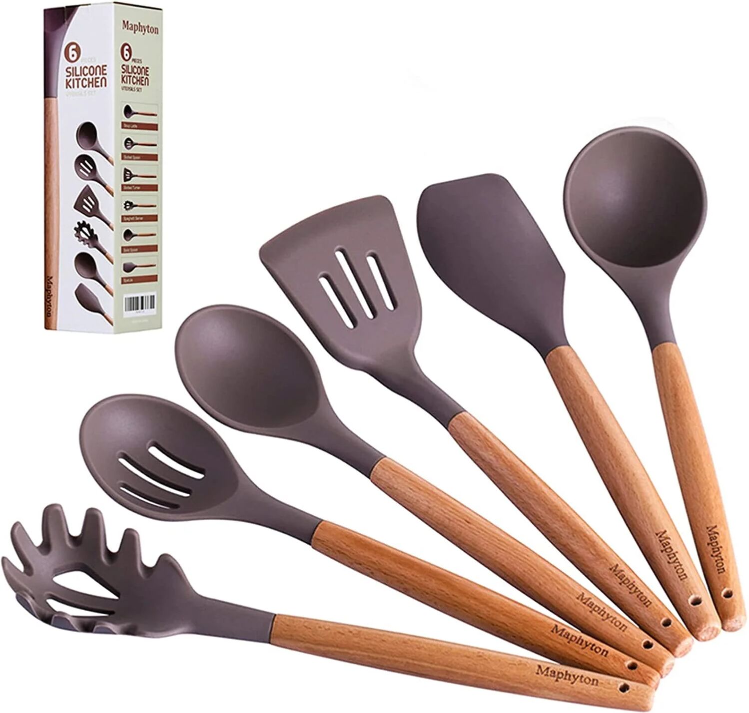 DailySale 6-Piece: Maphyton Nonstick Silicone Cooking Utensils Set