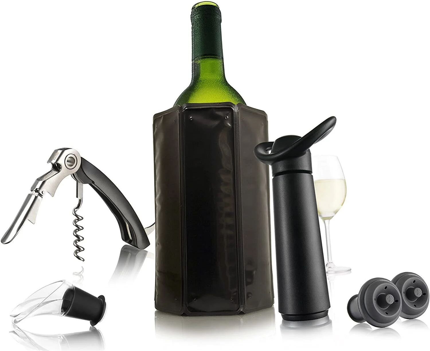 DailySale Vacu Vin Wine Saver Pump with 2 Vacuum Bottle Stoppers