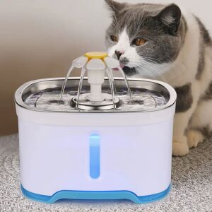 DailySale Pet Water Dispenser Fountain Cat Dog LED Light Drinking 2 Spray Heads
