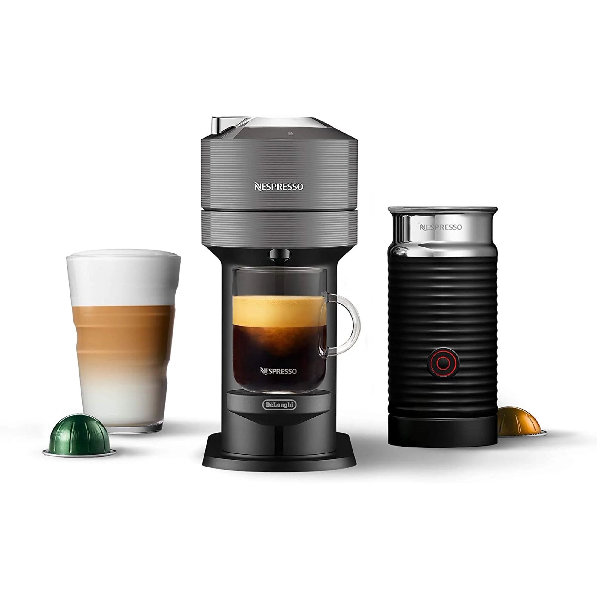 DailySale Nespresso Vertuo Next Coffee and Espresso Maker with Aeroccino Milk Frother (Refurbished)