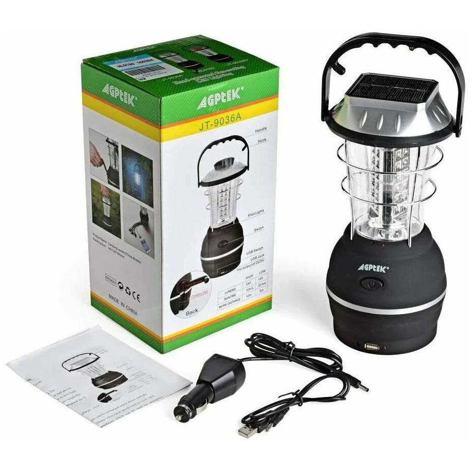 DailySale 5 Way Charging 36 LED Solar Lantern Camping Light