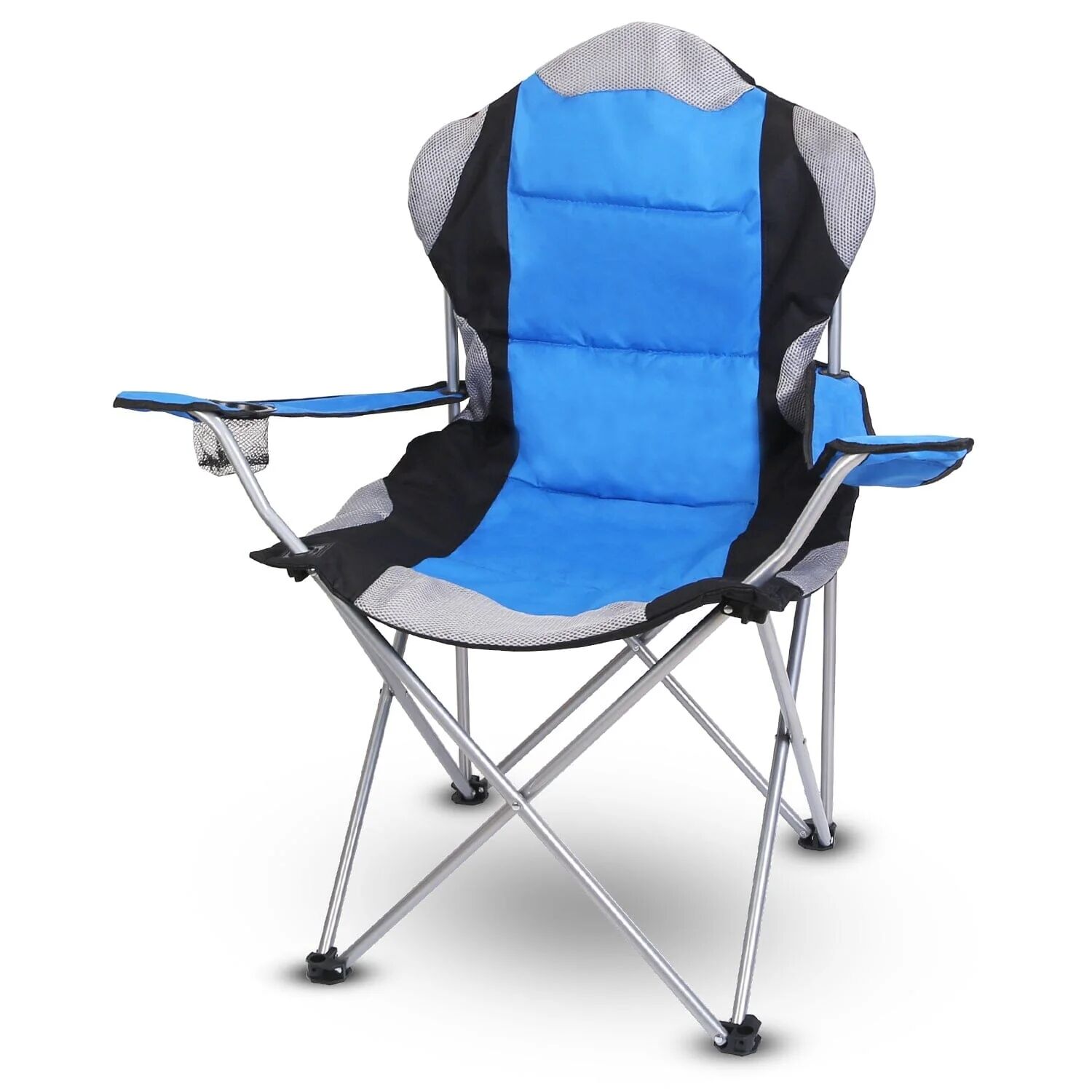 DailySale Padded Seat Arm Back Foldable Camping Chair Heavy Duty Steel Lawn