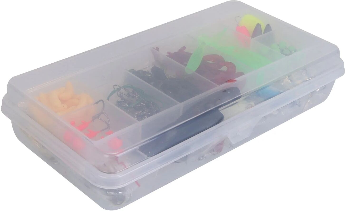 DailySale 101-Pieces: Fishing Lure Kit Soft Plastic Fishing Baits Set with Soft Worms Crankbaits Box