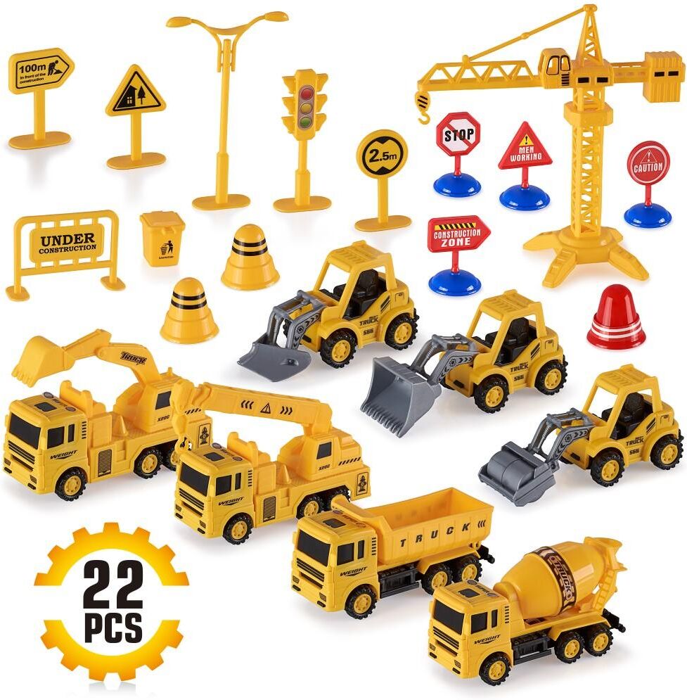 DailySale 22-Piece: Construction Trucks Toy Set Toys for Kids