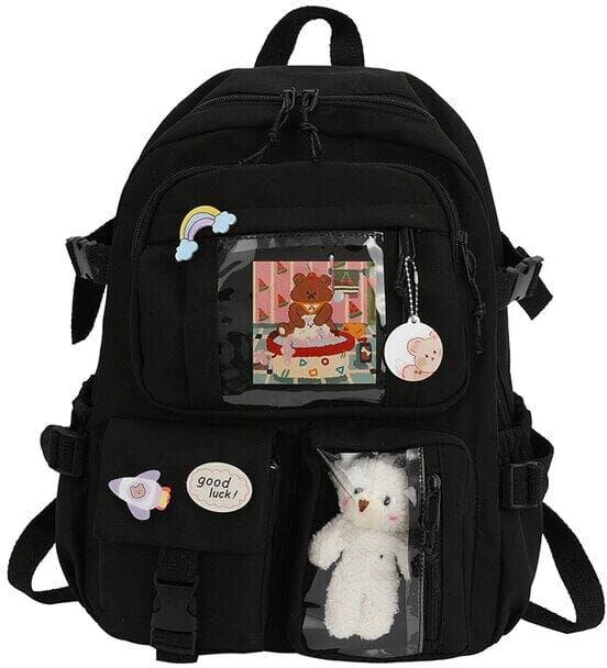 DailySale Cute Waterproof Multi-Pocket Women Backpacks with Bear Doll