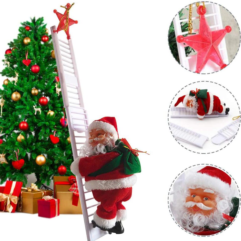 DailySale Puroregno Electric Climbing Ladder Rope Santa Claus Doll