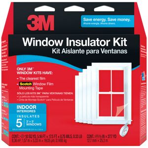 3M Clear Plastic Window Insulation Kit For Windows 17.5 ft. L X 0.75 in.