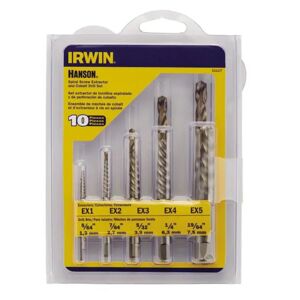 Irwin Hanson 19/64 in. Carbon Steel Screw Extractor Kit 6 in. 10 pc