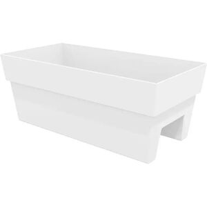 Bloem Finley 9.5 in. H X 11.74 in. W X 24 in. D Plastic Deck Rail Planter White