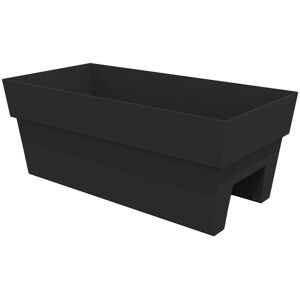 Bloem Finley 9.5 in. H X 11.74 in. W X 24 in. D Plastic Deck Rail Planter Black