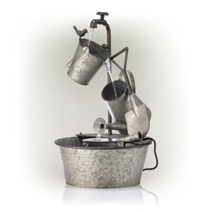 Alpine Metal Silver 29 in. H Tiered Fountain