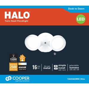 Halo TGS Series Dusk to Dawn Hardwired LED White Floodlight