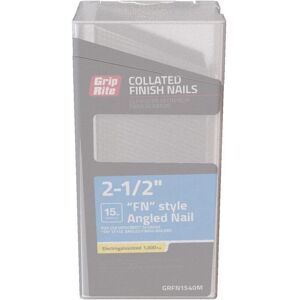 Grip-Rite 2-1/2 in. L X 15 Ga. Angled Strip Electro Galvanized Finish Nails 1000 pk