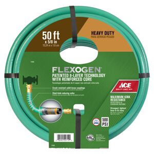 Ace Flexogen 5/8 in. D X 50 ft. L Heavy Duty Premium Grade Garden Hose Green