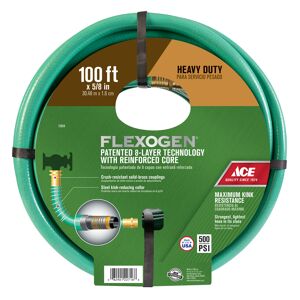 Ace Hardware Ace Flexogen 5/8 in. D X 100 ft. L Heavy Duty Premium Grade Garden Hose Green