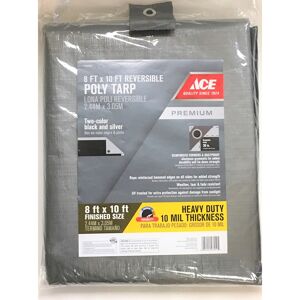 Ace 8 ft. W X 10 ft. L Heavy Duty Polyethylene Tarp Black/Silver