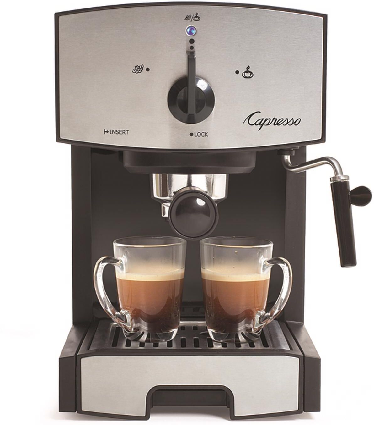 Capresso 42 oz Black/Silver Coffee & Espresso Maker