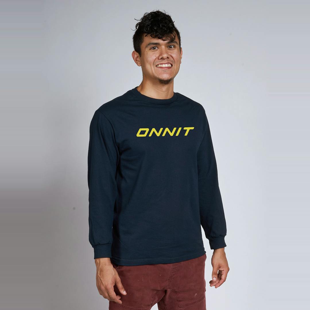 Onnit Type Longsleeve T-Shirt Navy/Gold - SMALL