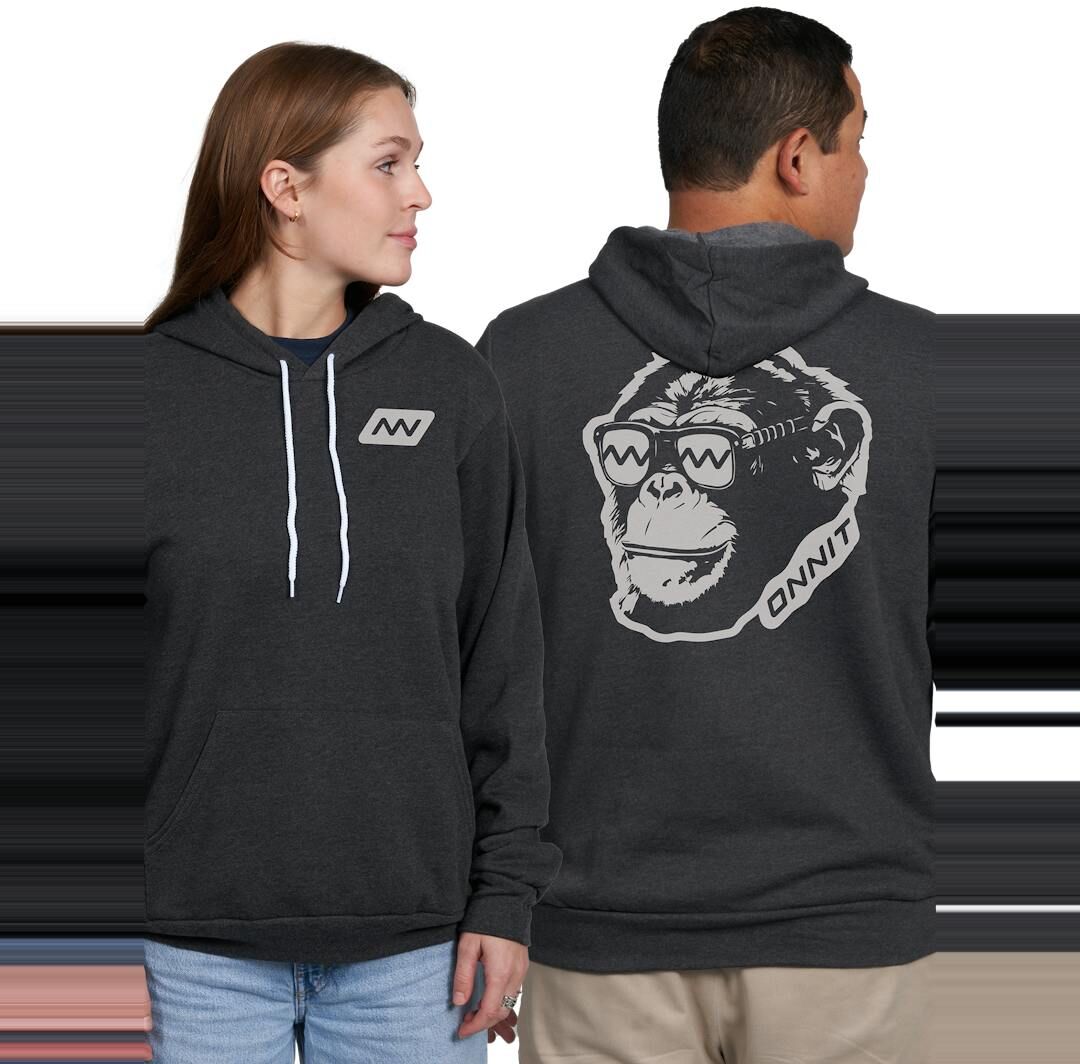 Onnit Sunny Day Chimp Hoodie Charcoal/Gray - XLARGE