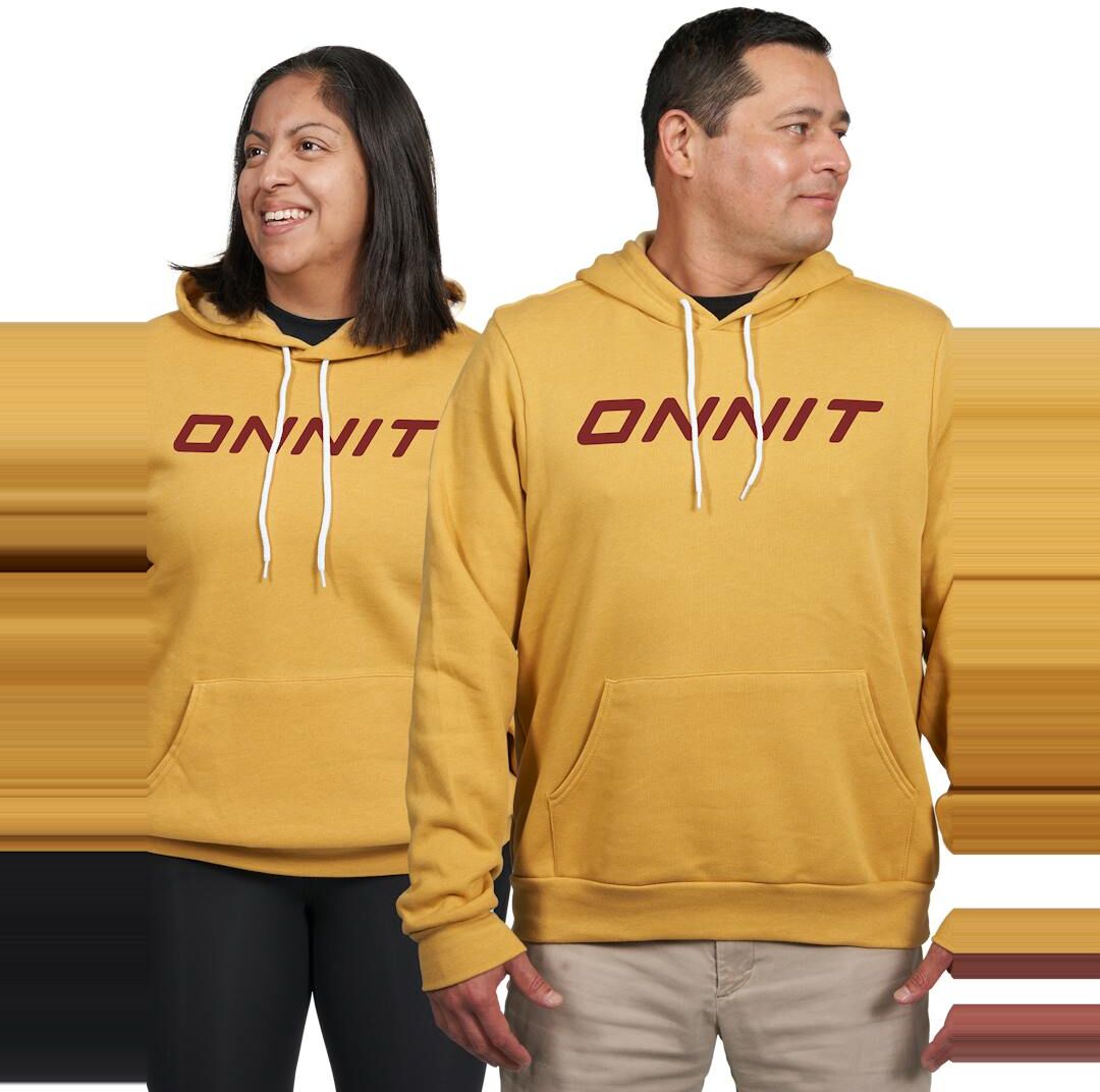 Onnit Type Hoodie Gold/Deep Red - 2XLARGE