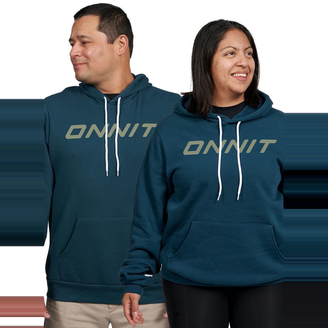 Onnit Type Hoodie Teal/Sand - LARGE