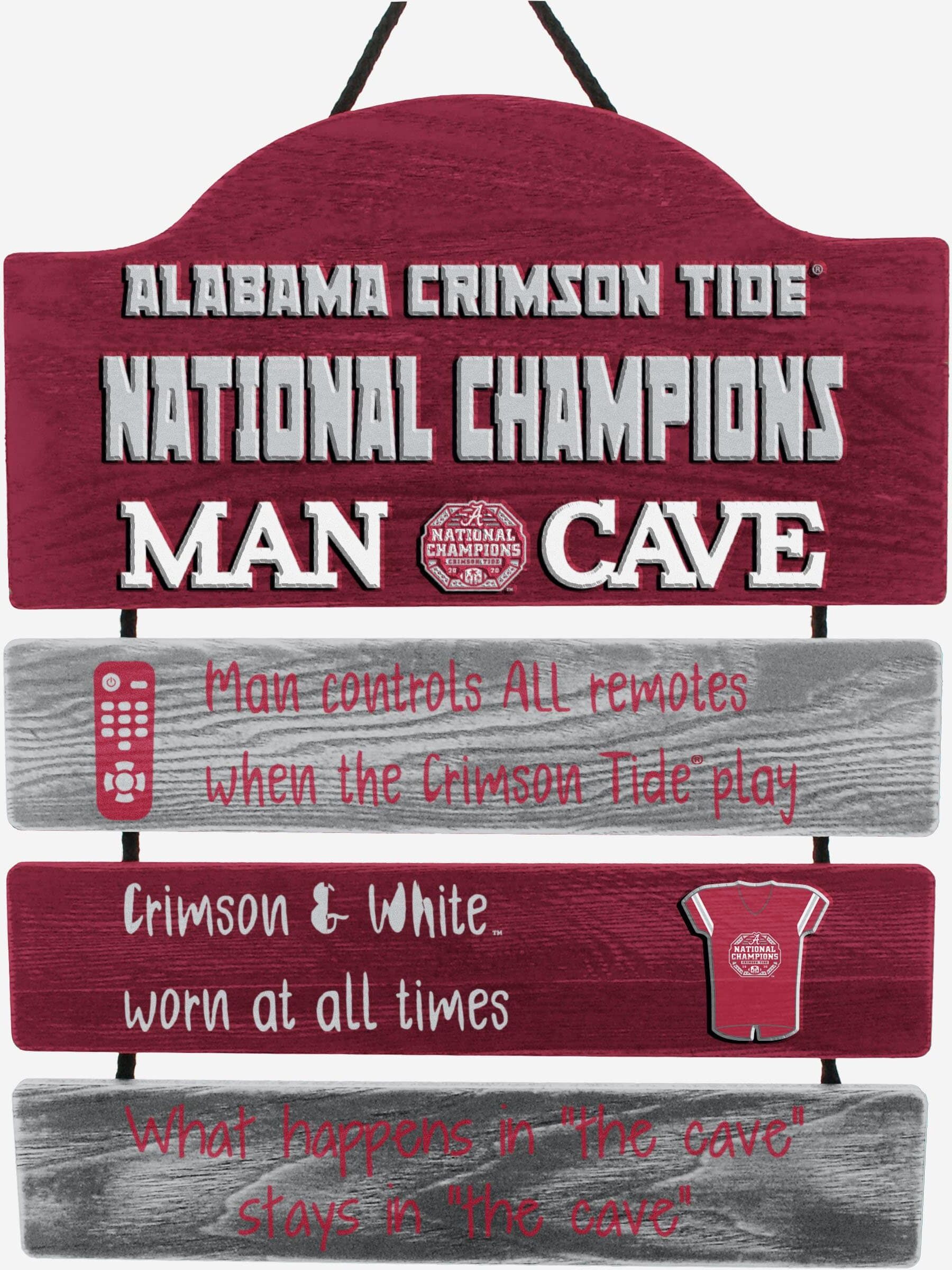 FOCO Alabama Crimson Tide 2020 Football National Champions Mancave Sign -