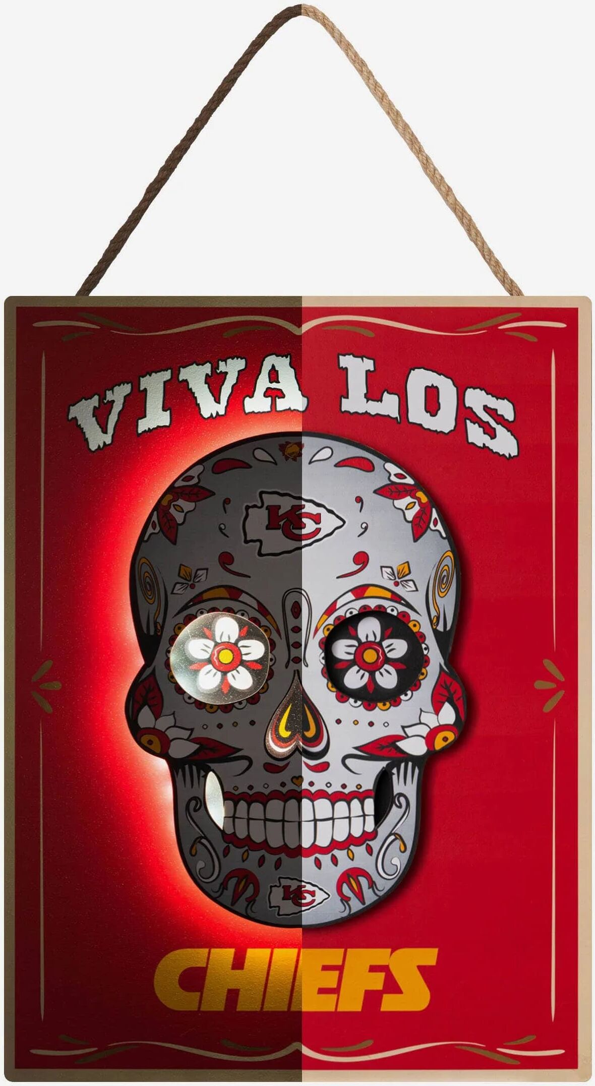 FOCO Kansas City Chiefs Day Of The Dead LED Sign -