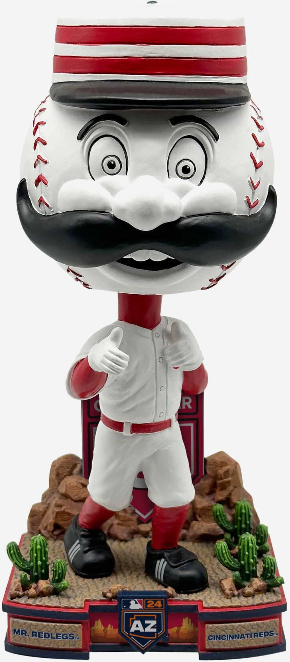 FOCO Mr Redlegs Cincinnati Reds 2024 Spring Training Cactus League Mascot Bighead Bobblehead -