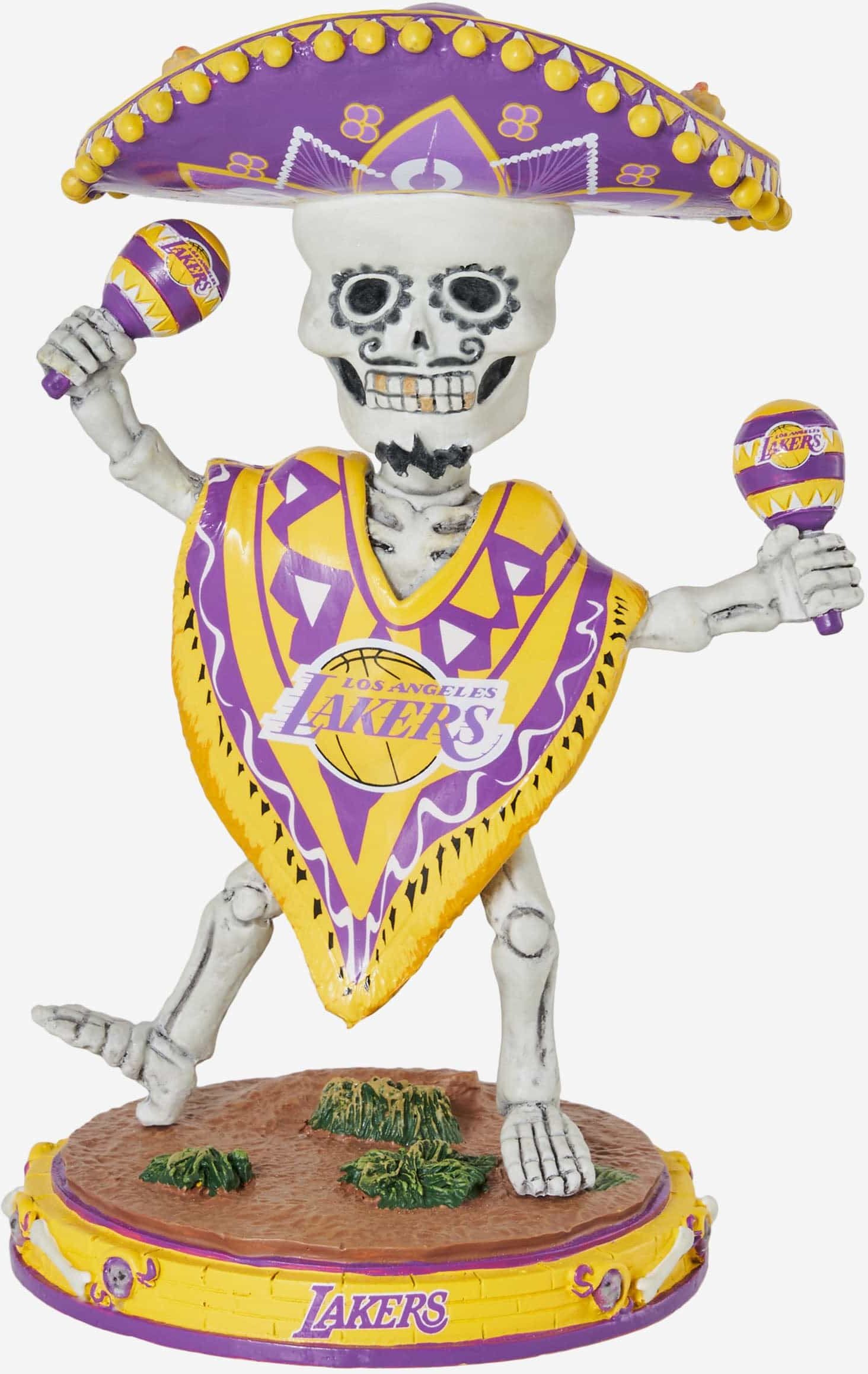 FOCO Los Angeles Lakers Calavera Glow in the Dark Bobblehead -