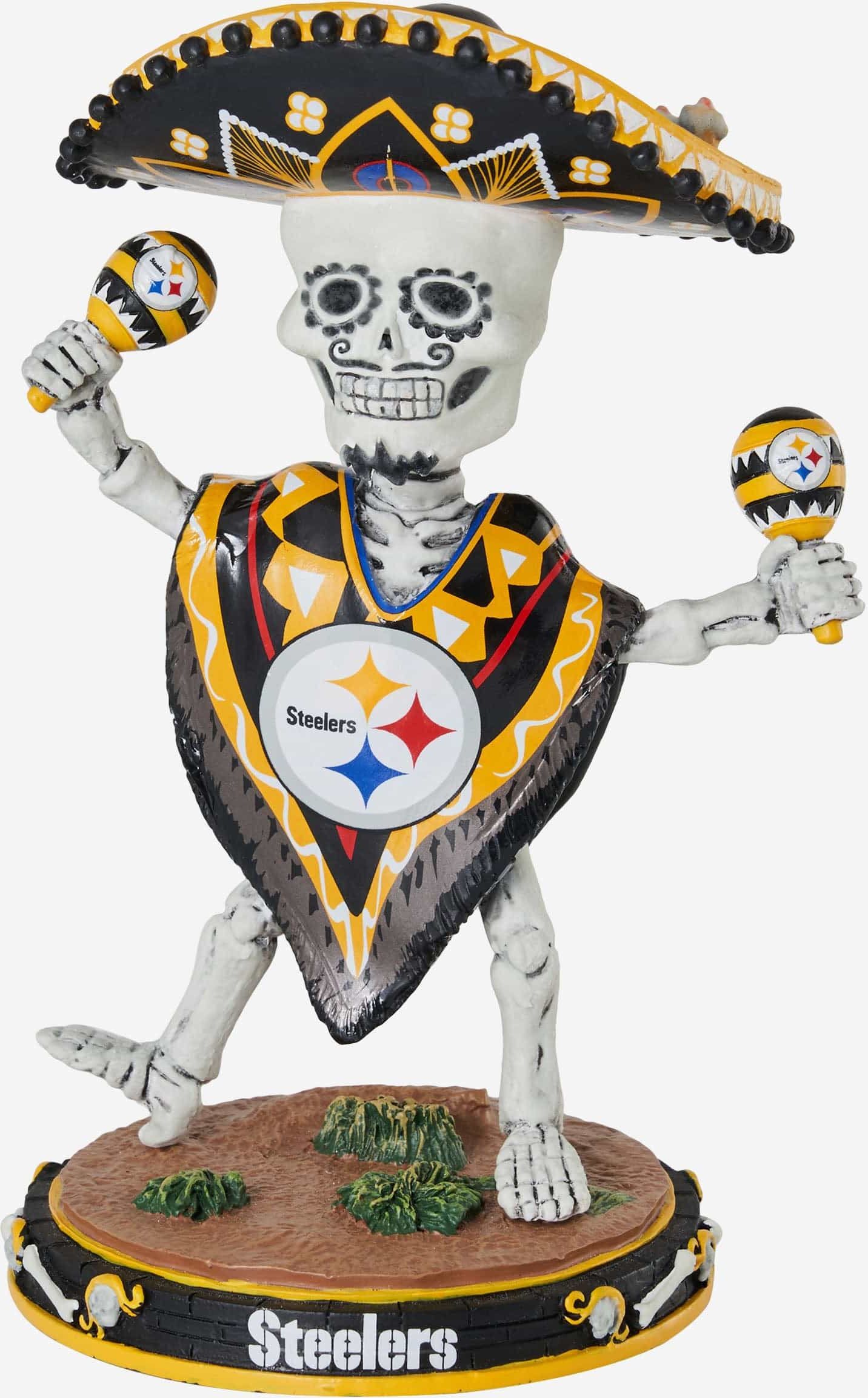 FOCO Pittsburgh Steelers Calavera Glow in the Dark Bobblehead -