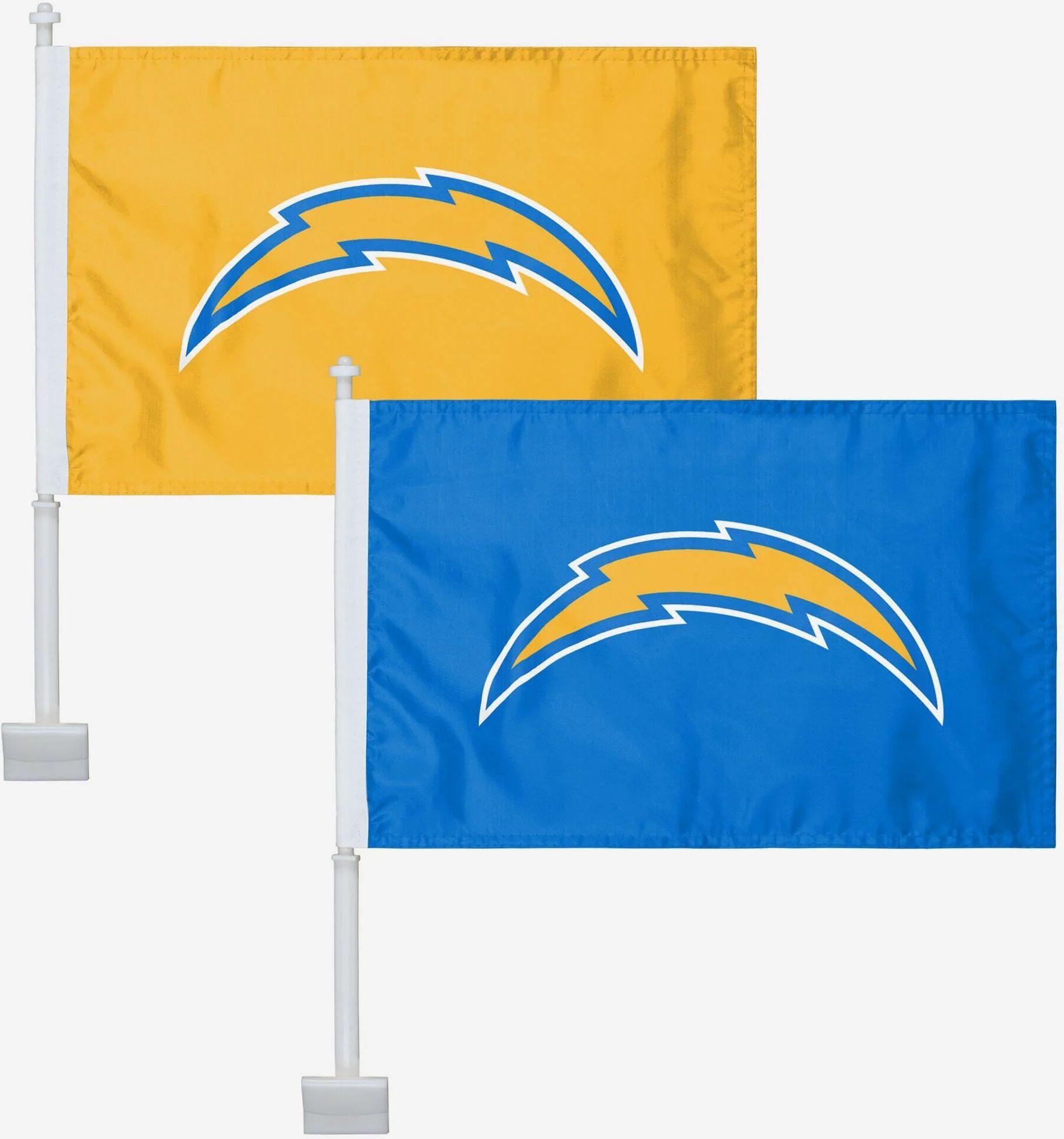 FOCO Los Angeles Chargers 2 Pack Solid Car Flag -