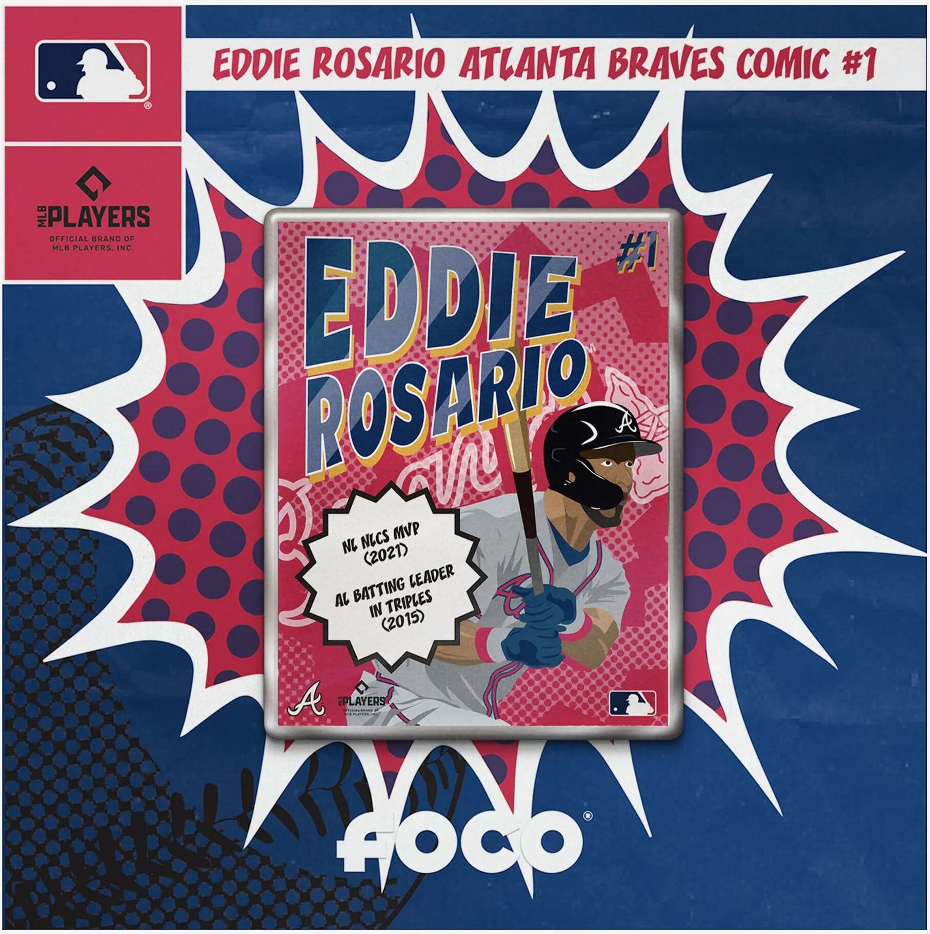 FOCO Eddie Rosario Atlanta Braves Comic Single Pin -