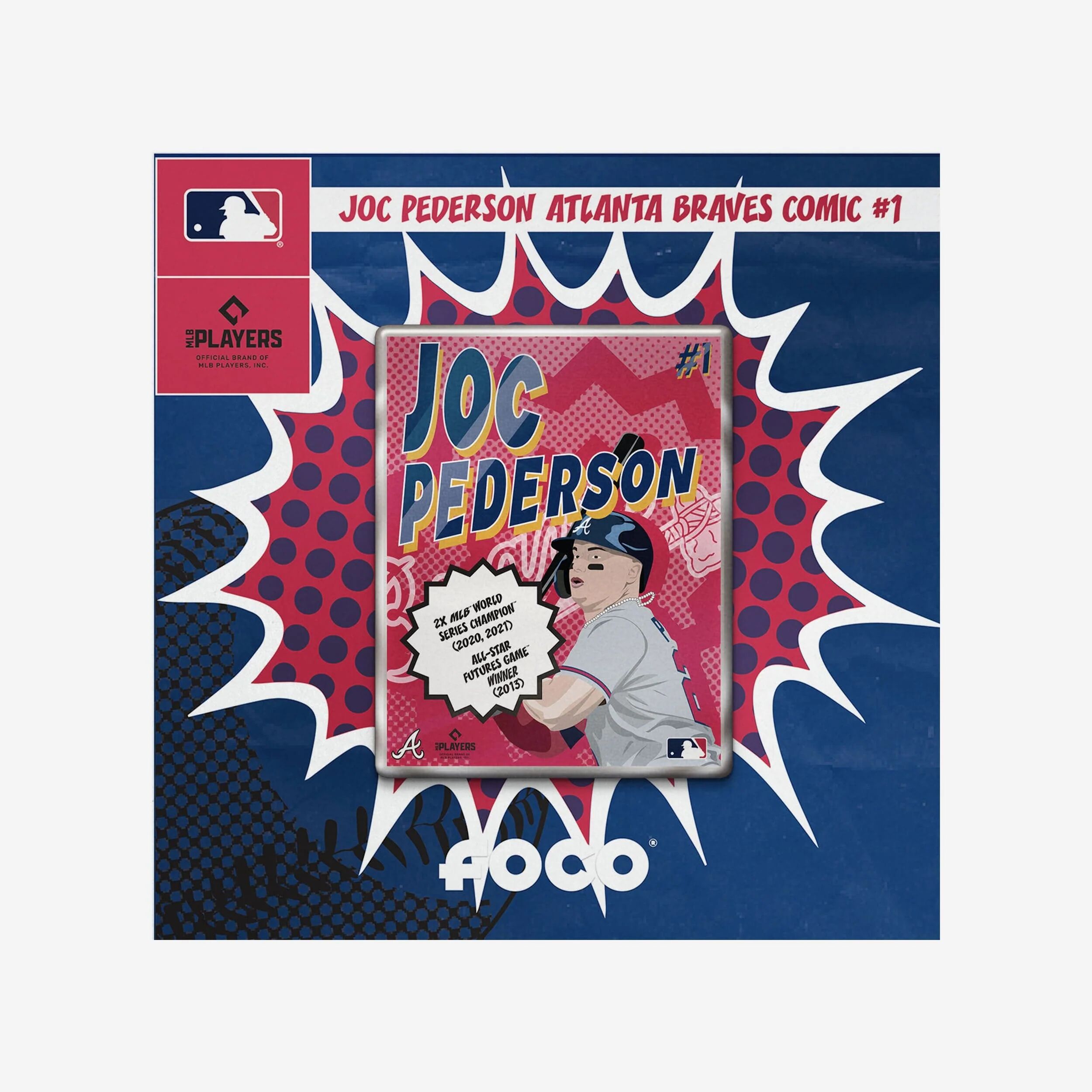 FOCO Joc Pederson Atlanta Braves Comic Single Pin -