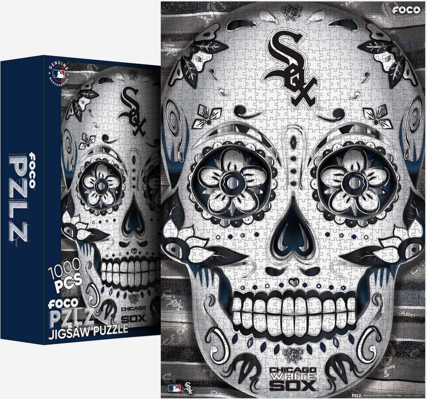 FOCO Chicago White Sox Sugar Skull 1000 Piece Jigsaw Puzzle PZLZ -