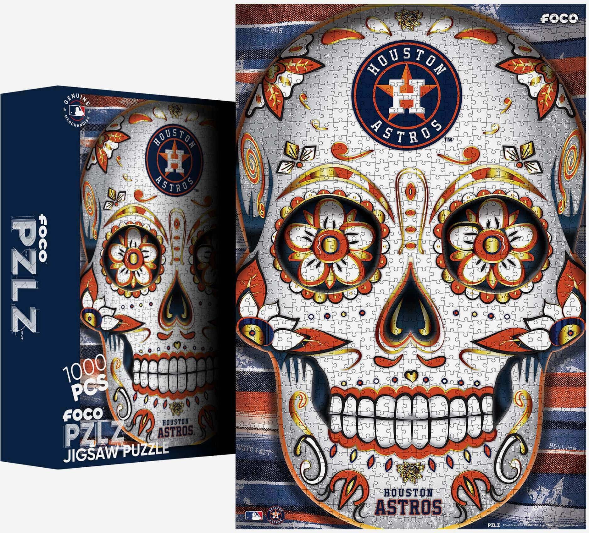 FOCO Houston Astros Sugar Skull 1000 Piece Jigsaw Puzzle PZLZ -