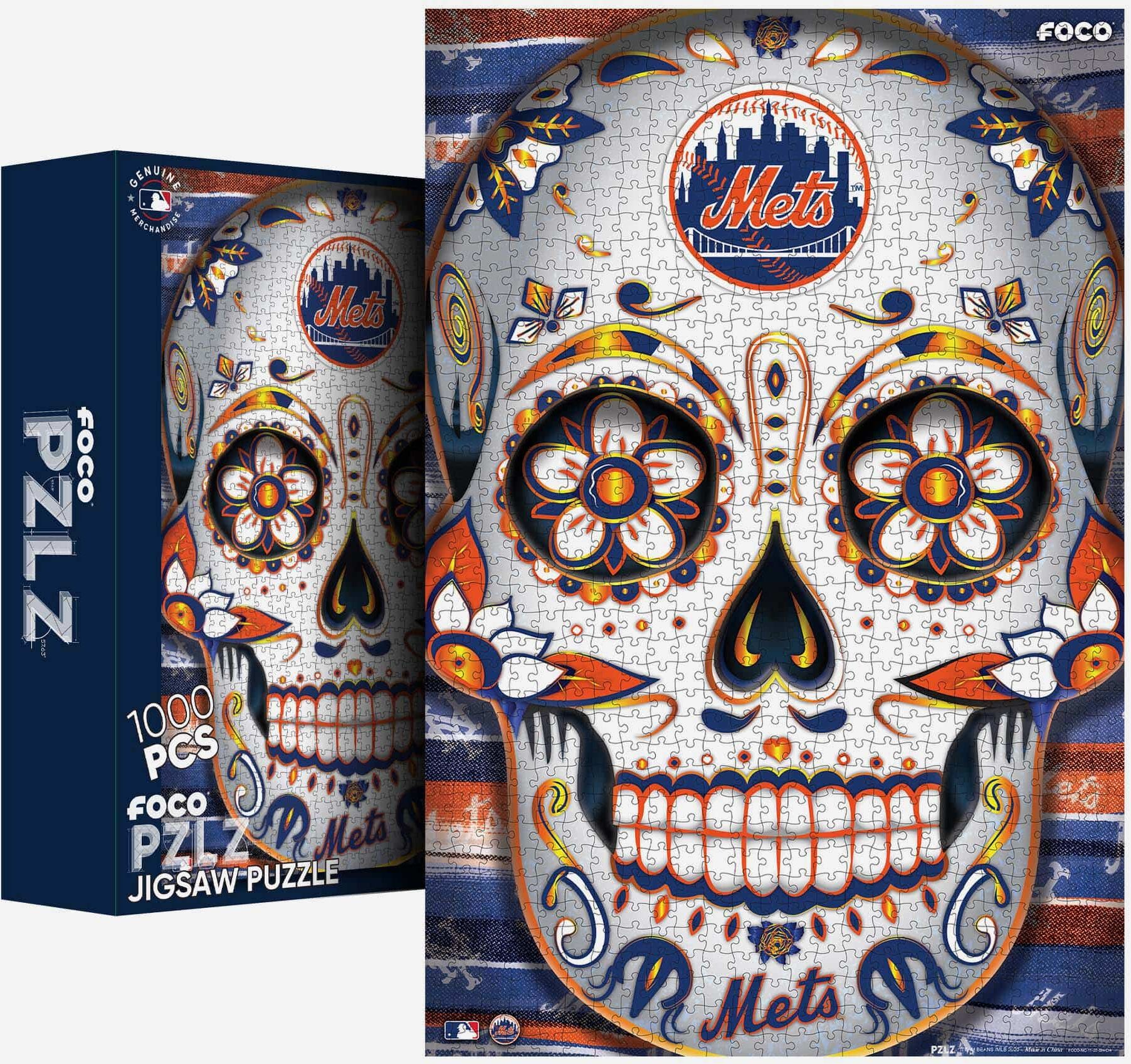 FOCO New York Mets Sugar Skull 1000 Piece Jigsaw Puzzle PZLZ -