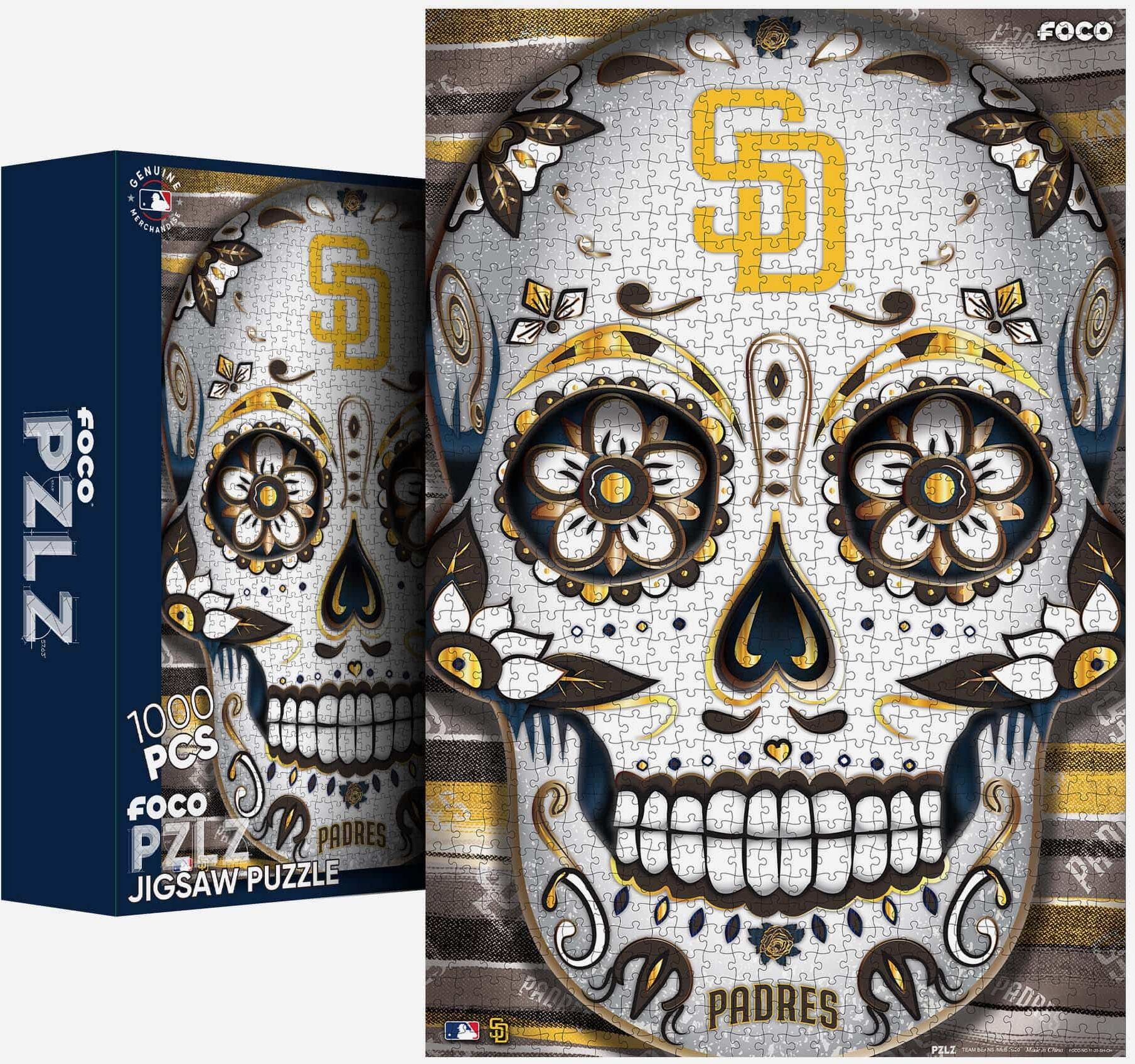 FOCO San Diego Padres Sugar Skull 1000 Piece Jigsaw Puzzle PZLZ -